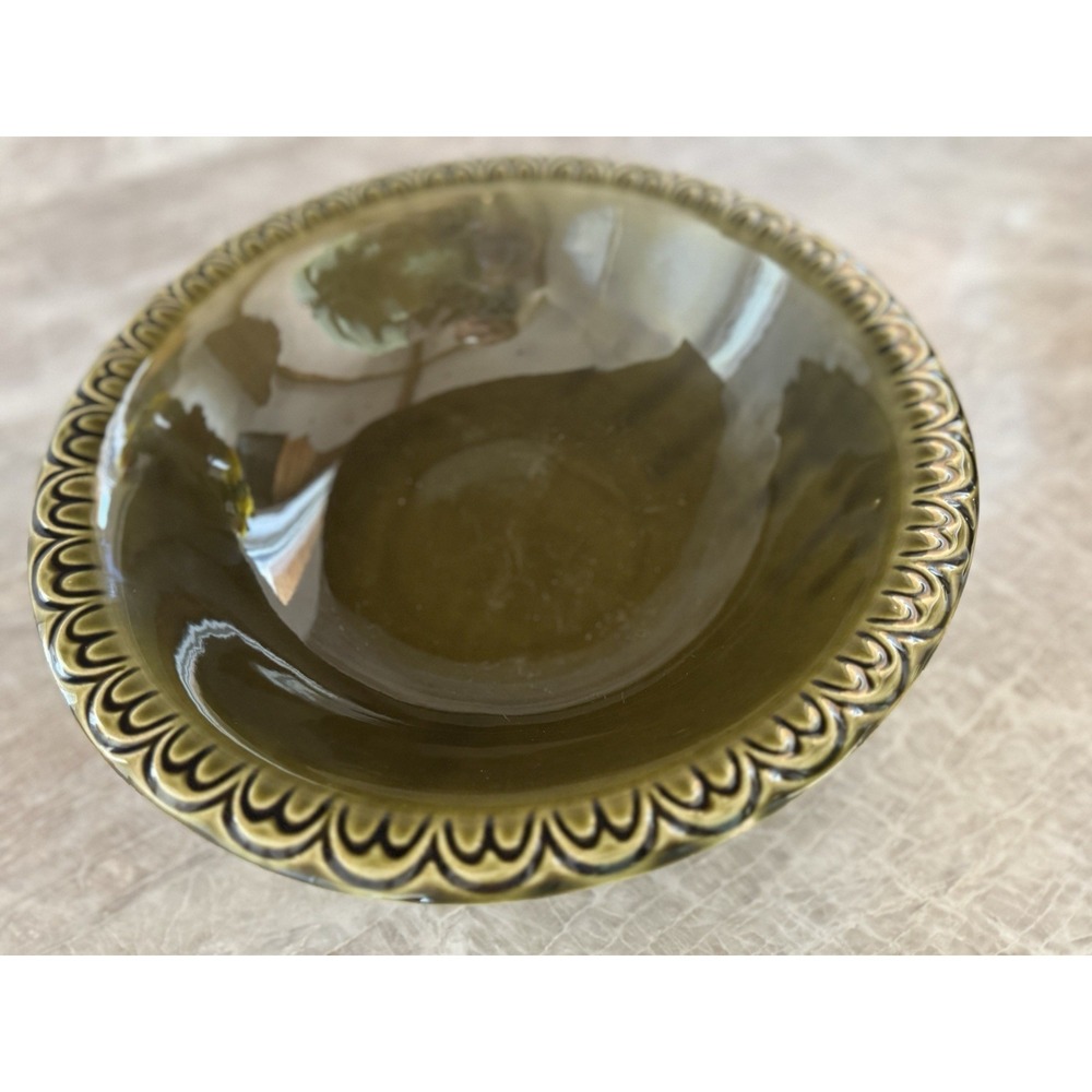 VINTAGE McCoy 7516 Green 12" Stoneware Bowl